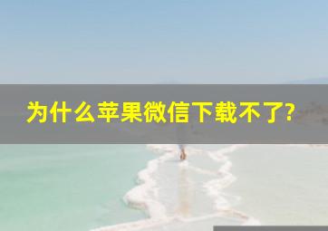 为什么苹果微信下载不了?