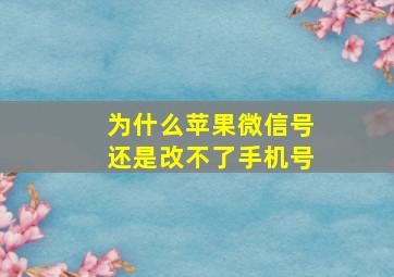 为什么苹果微信号还是改不了手机号