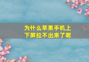 为什么苹果手机上下屏拉不出来了呢