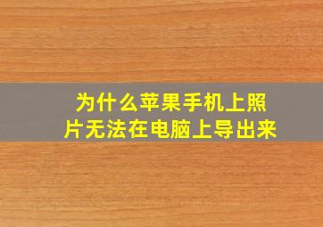 为什么苹果手机上照片无法在电脑上导出来