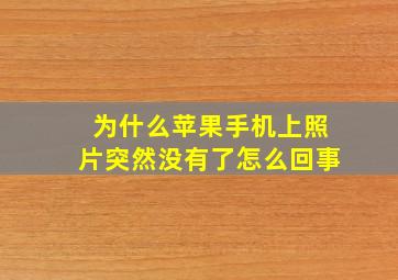 为什么苹果手机上照片突然没有了怎么回事