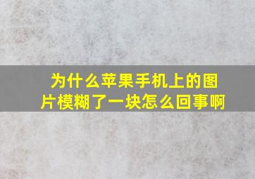 为什么苹果手机上的图片模糊了一块怎么回事啊