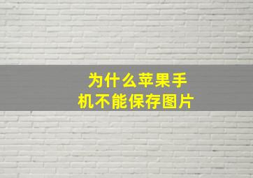 为什么苹果手机不能保存图片