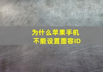 为什么苹果手机不能设置面容ID