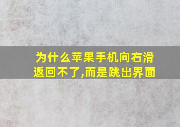 为什么苹果手机向右滑返回不了,而是跳出界面