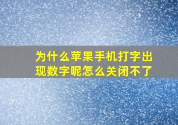 为什么苹果手机打字出现数字呢怎么关闭不了