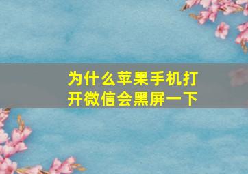 为什么苹果手机打开微信会黑屏一下