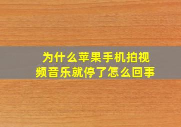 为什么苹果手机拍视频音乐就停了怎么回事