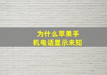 为什么苹果手机电话显示未知