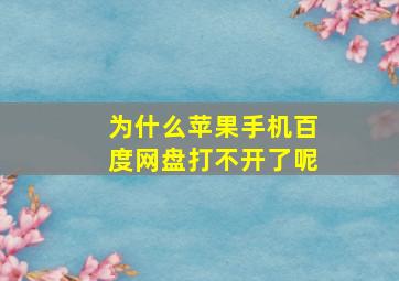 为什么苹果手机百度网盘打不开了呢