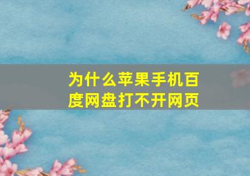 为什么苹果手机百度网盘打不开网页