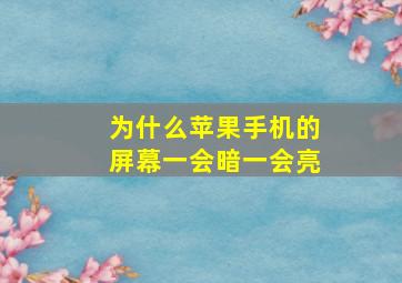 为什么苹果手机的屏幕一会暗一会亮