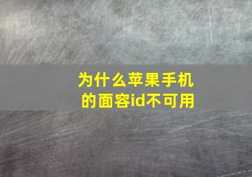 为什么苹果手机的面容id不可用