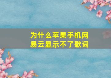 为什么苹果手机网易云显示不了歌词