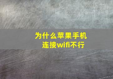 为什么苹果手机连接wifi不行