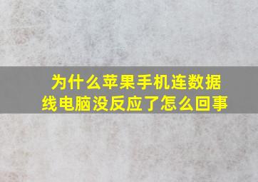 为什么苹果手机连数据线电脑没反应了怎么回事