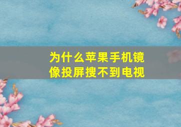 为什么苹果手机镜像投屏搜不到电视