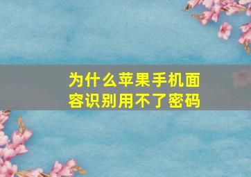 为什么苹果手机面容识别用不了密码