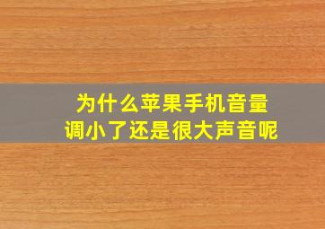 为什么苹果手机音量调小了还是很大声音呢