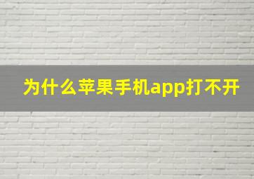 为什么苹果手机app打不开