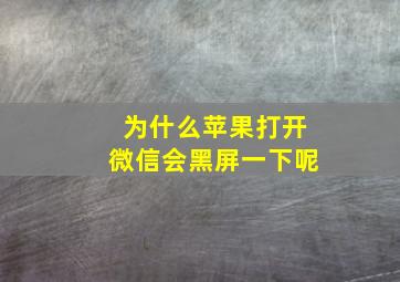 为什么苹果打开微信会黑屏一下呢