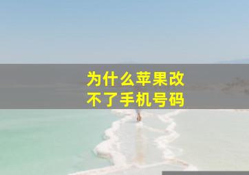 为什么苹果改不了手机号码