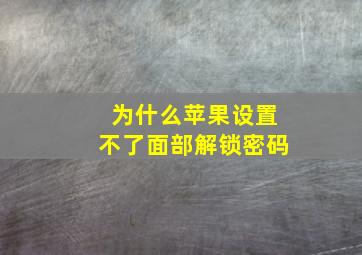 为什么苹果设置不了面部解锁密码