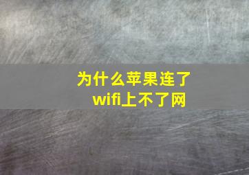 为什么苹果连了wifi上不了网