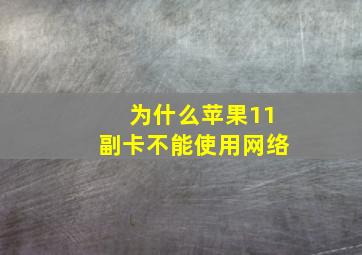 为什么苹果11副卡不能使用网络