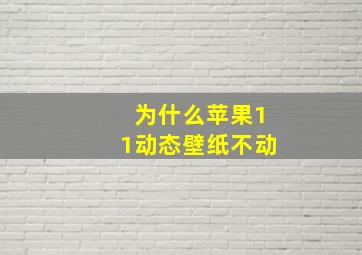 为什么苹果11动态壁纸不动