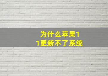 为什么苹果11更新不了系统