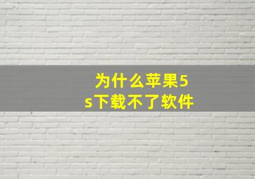 为什么苹果5s下载不了软件