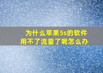 为什么苹果5s的软件用不了流量了呢怎么办