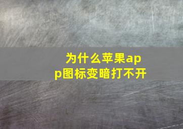 为什么苹果app图标变暗打不开