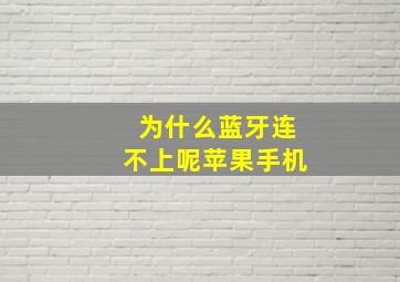 为什么蓝牙连不上呢苹果手机