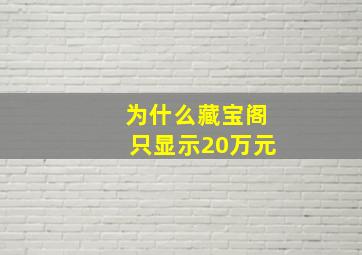 为什么藏宝阁只显示20万元