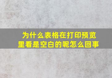 为什么表格在打印预览里看是空白的呢怎么回事