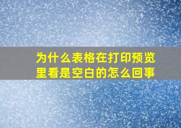 为什么表格在打印预览里看是空白的怎么回事