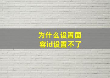 为什么设置面容id设置不了