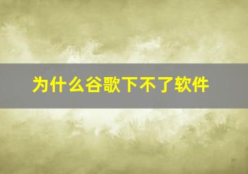 为什么谷歌下不了软件