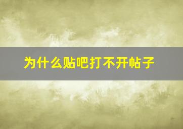 为什么贴吧打不开帖子