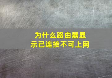 为什么路由器显示已连接不可上网