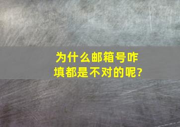 为什么邮箱号咋填都是不对的呢?