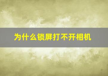 为什么锁屏打不开相机