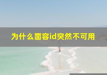 为什么面容id突然不可用