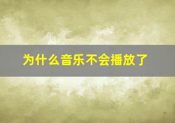 为什么音乐不会播放了