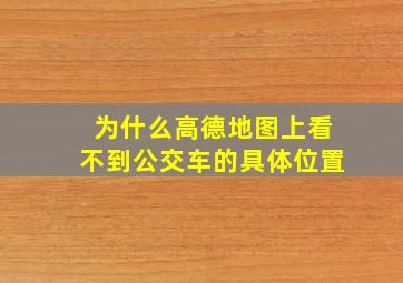 为什么高德地图上看不到公交车的具体位置