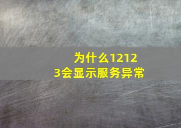 为什么12123会显示服务异常