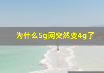 为什么5g网突然变4g了