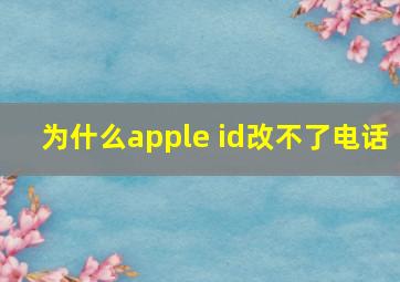 为什么apple id改不了电话